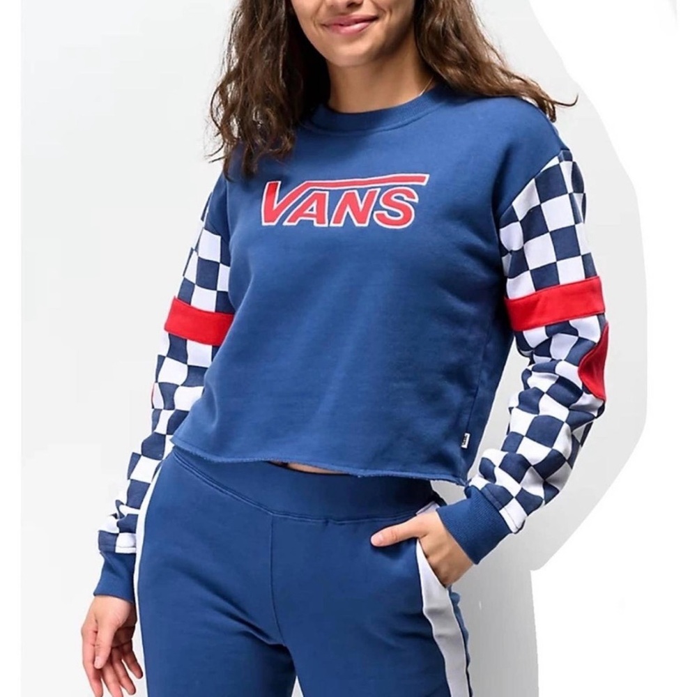 Vans Navy and Checkered Crewneck